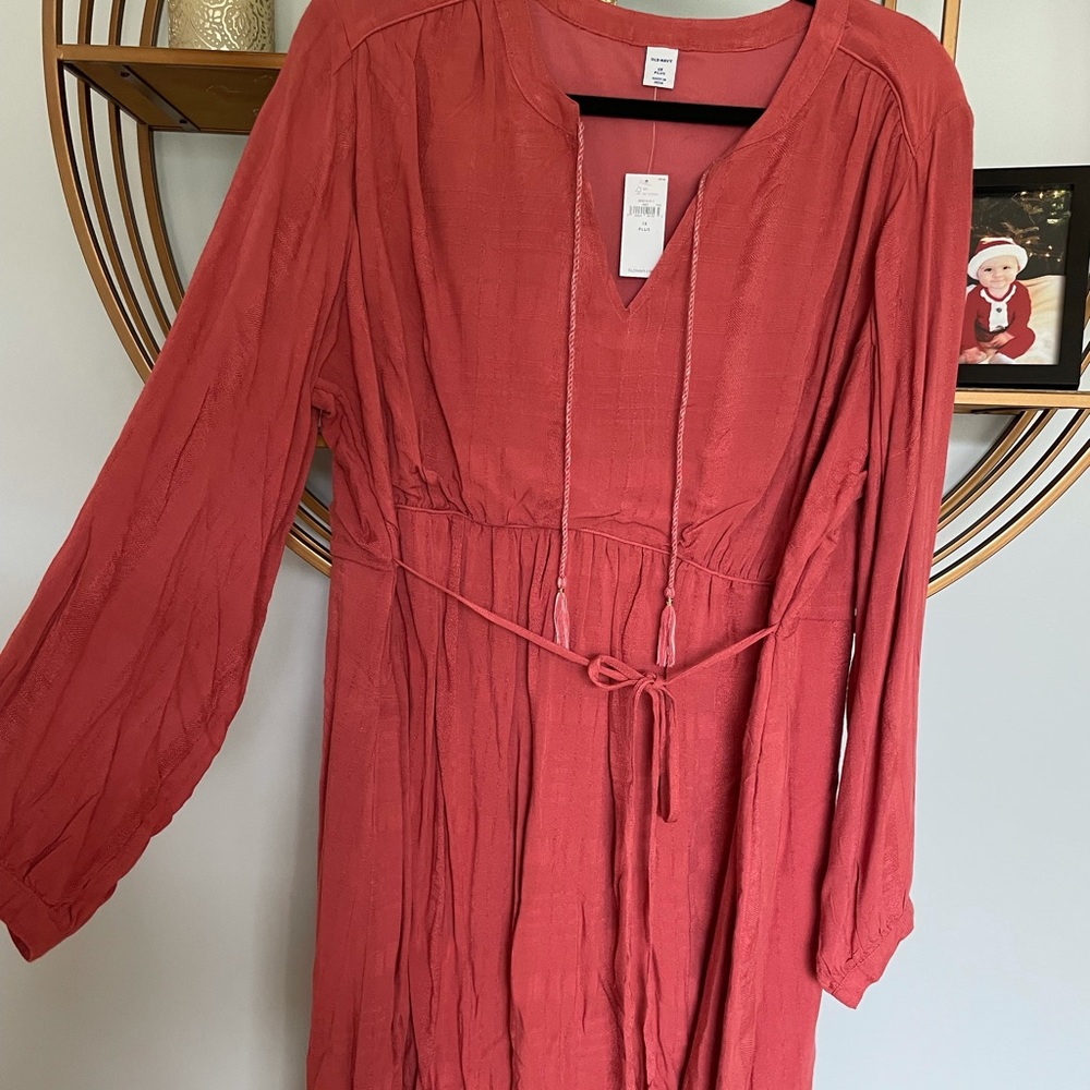 Coral Long Sleeve Dress